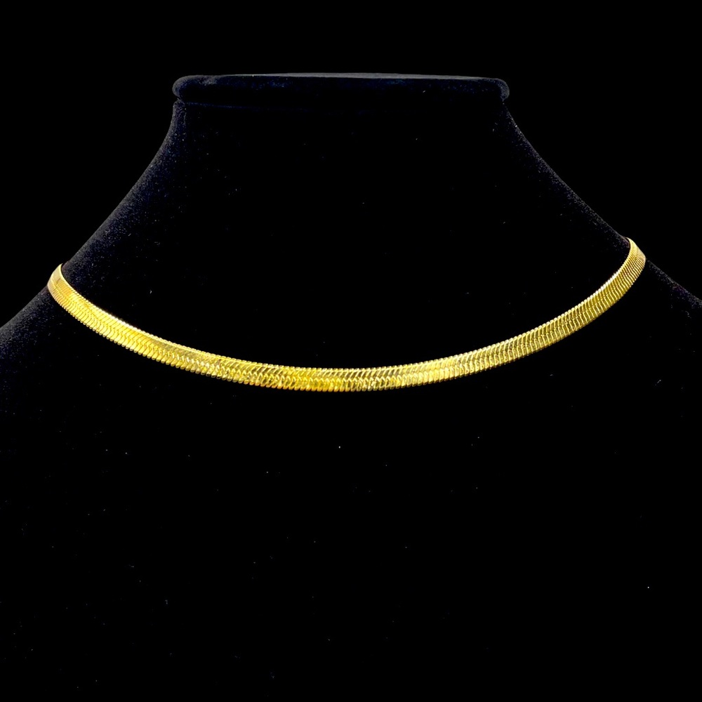 NEW Jennifer Zeuner Chain Herringbone 14K Gold-Plated Brass  Updated 1980s Look